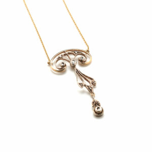 Collana antica primi '900 in oro 9 kt e argento